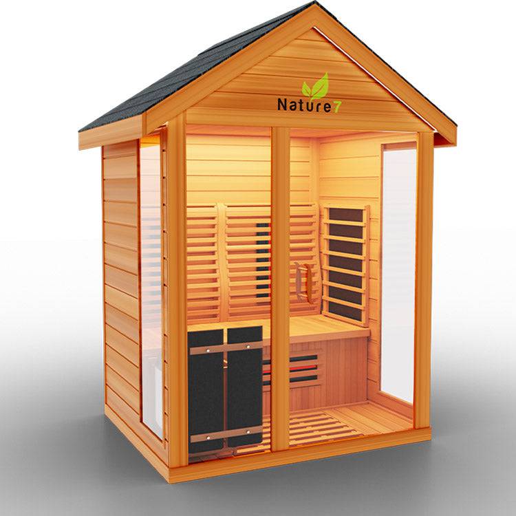 MEDICAL Nature 7 Person Outdoor Infrared Sauna - LUXUSFIT Luxury Exercise & Recovery Equipment