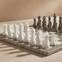 Thumbnail for Marble Chess Set with Storage Case - Oceanic and White