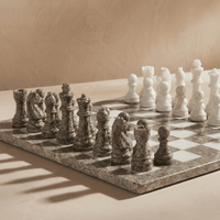 Thumbnail for Marble Chess Set with Storage Case - Oceanic and White