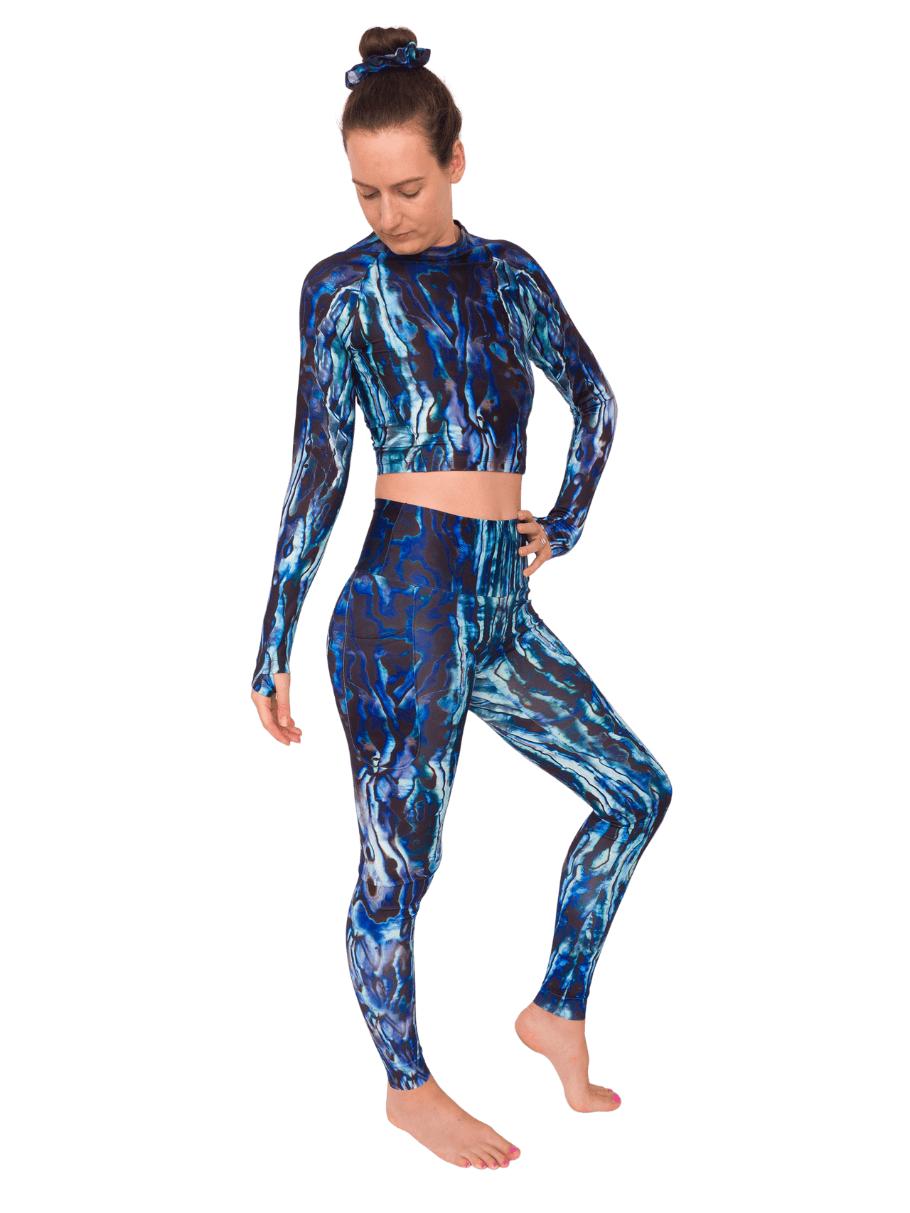 Abalone Restoration Cropped Rashguard - LUXUSFIT Luxury Exercise & Recovery Equipment