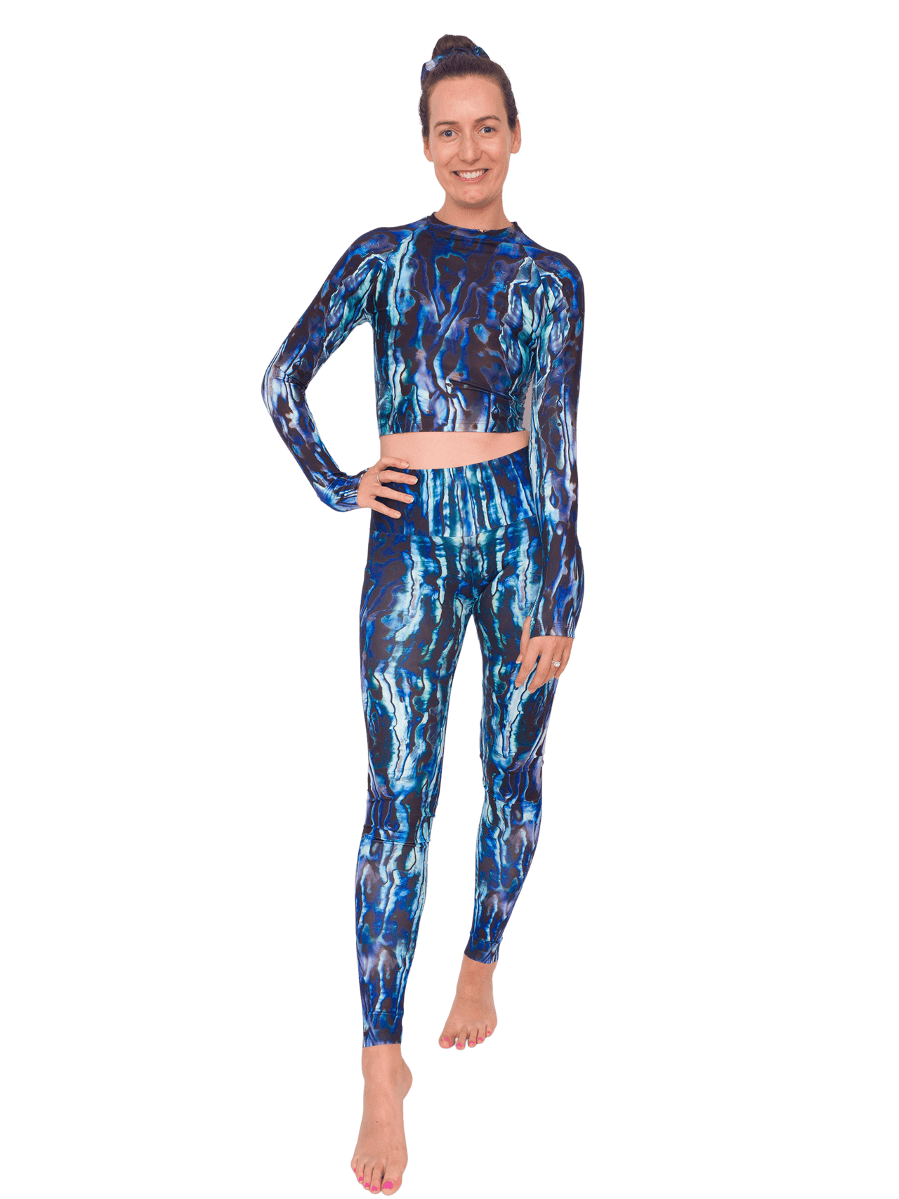 Abalone Restoration Cropped Rashguard - LUXUSFIT Luxury Exercise & Recovery Equipment