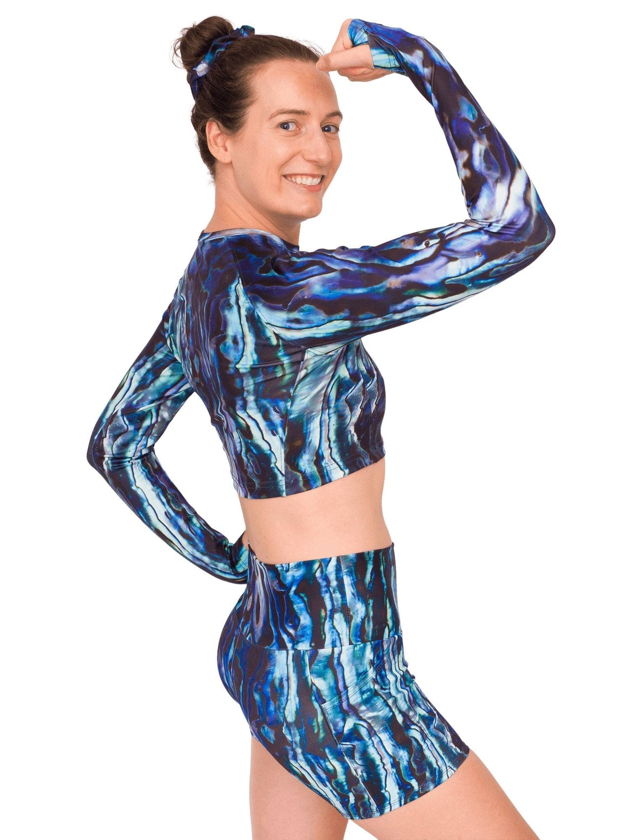 Abalone Restoration Cropped Rashguard - LUXUSFIT Luxury Exercise & Recovery Equipment