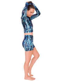 Thumbnail for Abalone Restoration Cropped Rashguard - LUXUSFIT Luxury Exercise & Recovery Equipment