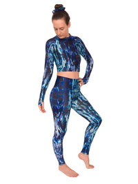 Thumbnail for Abalone Restoration Cropped Rashguard - LUXUSFIT Luxury Exercise & Recovery Equipment