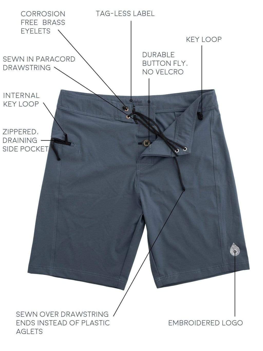 Abyss Blue Boardshorts - LUXUSFIT Luxury Exercise & Recovery Equipment