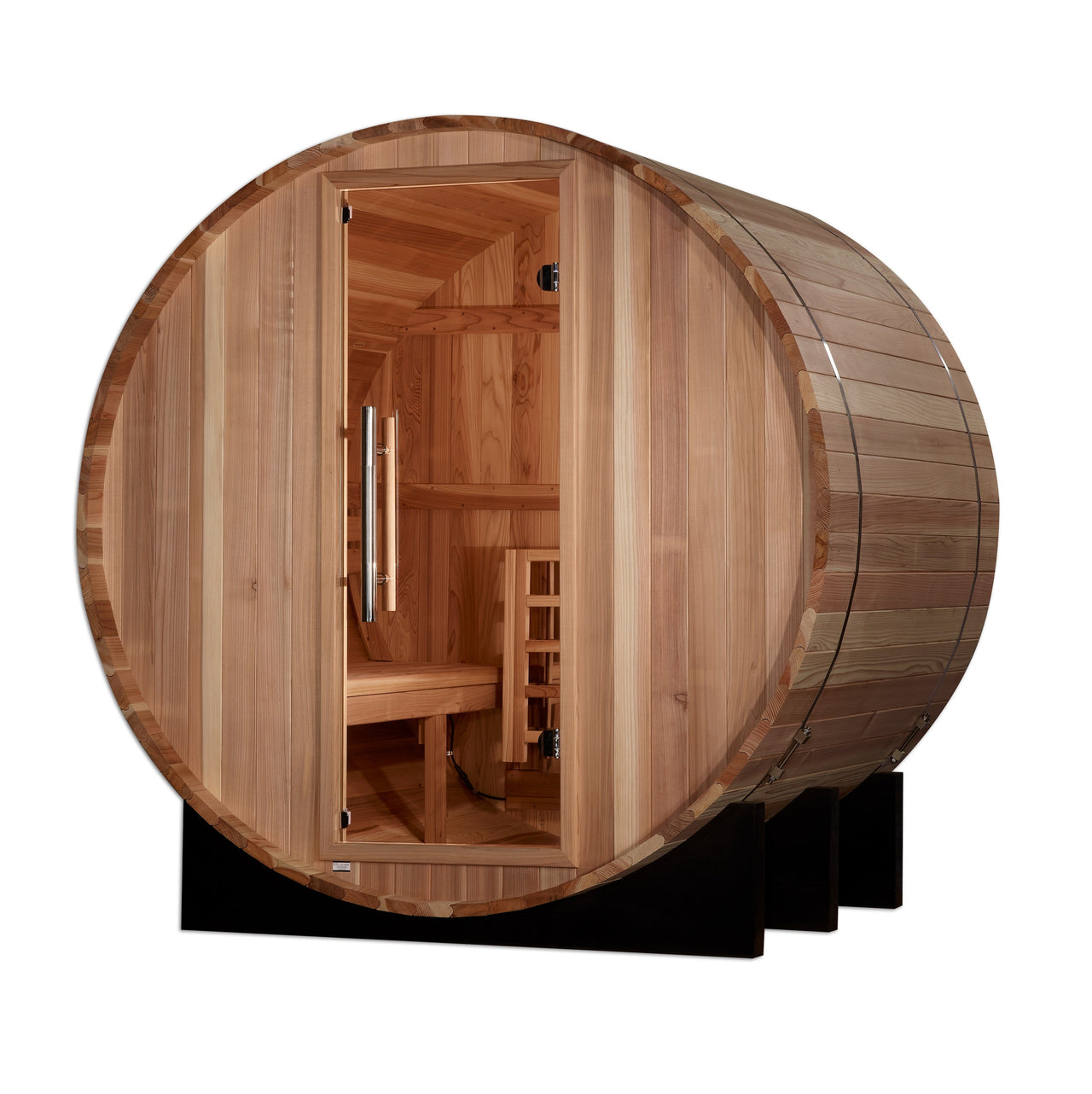 Golden Designs "St. Moritz" 2 Person Barrel Traditional Sauna -  Pacific Cedar - LUXUSFIT Luxury Exercise & Recovery Equipment
